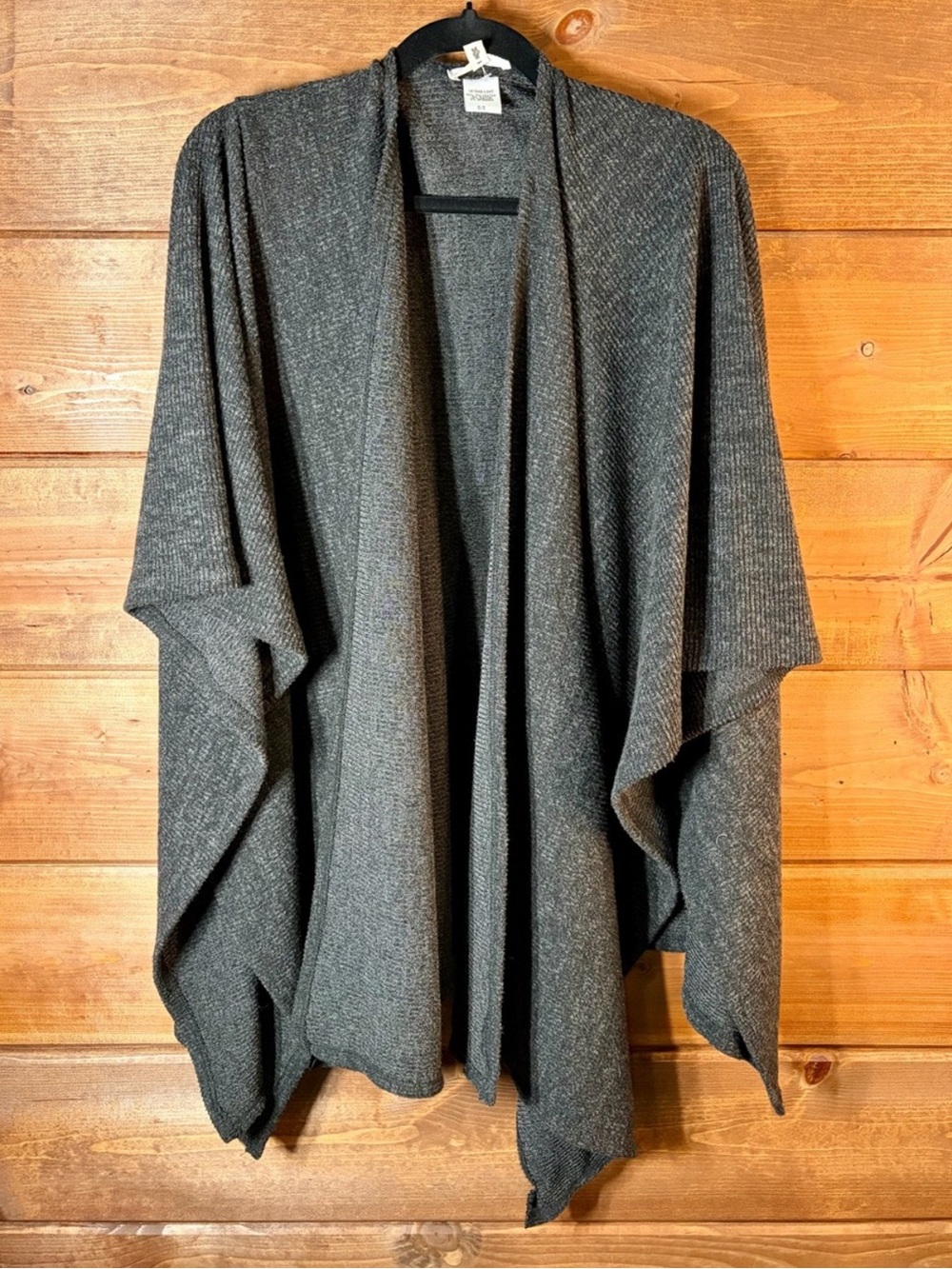 EARTHBOUND Charcoal Gray Open Drape Poncho Cardigan Size OSFM OS 🩷🩶